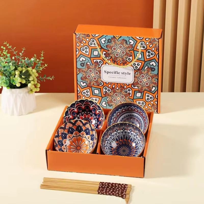 Creative Ceramic Porcelain Bowl Set (Box Packing)