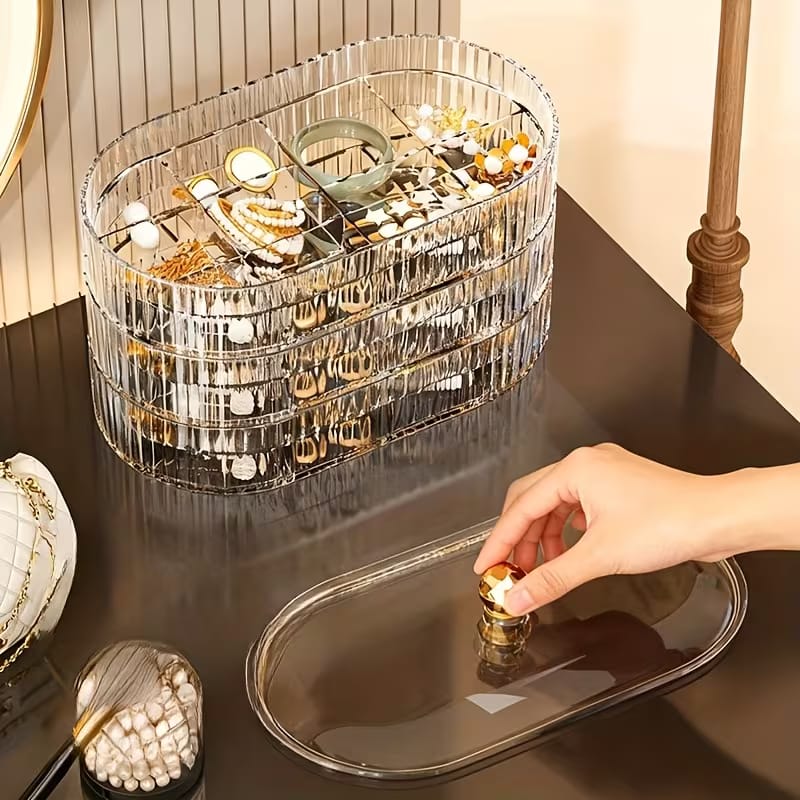 Portable Multiplayer Dustproof Jewelry Organizer Box