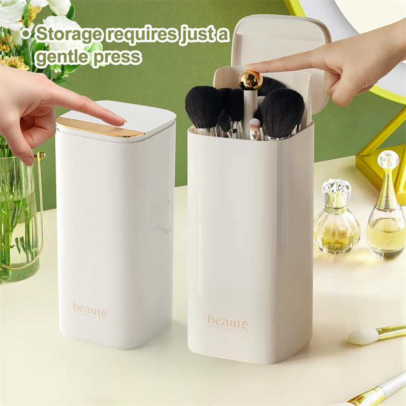 Automatic Lifting Makeup Brush Holder with Lid