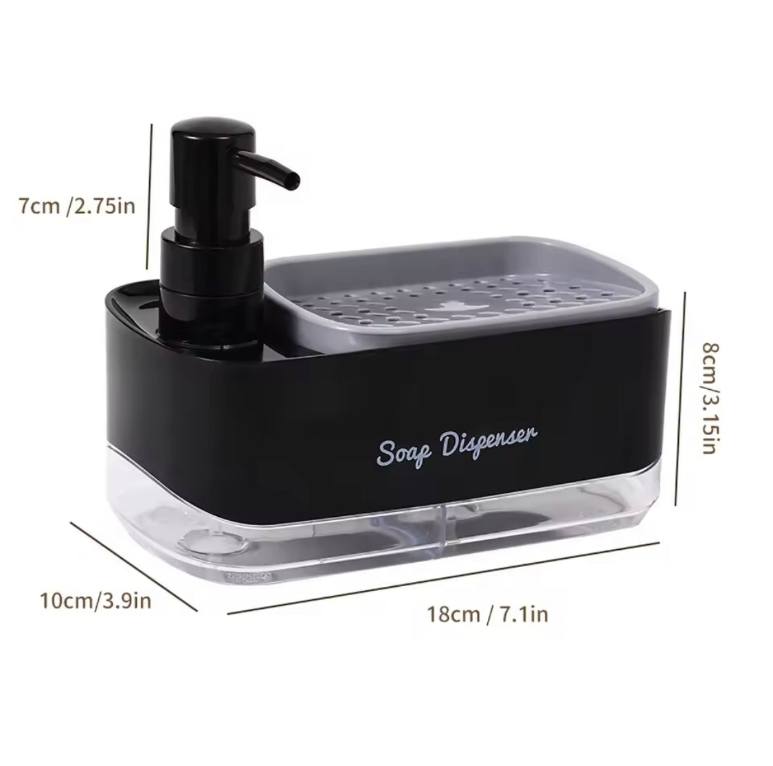 Multifunctional Soap Dispenser, Kitchen Countertop Dishwashing Soap Dispenser, Soap Dispenser With Sponge Holder
