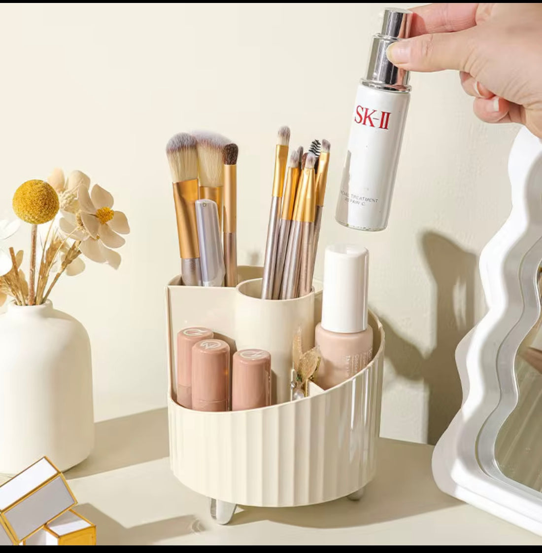 Rotating Makeup Brushes Holder