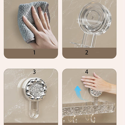 Luxury Style Glacier Pattern Suction Cup Shelf