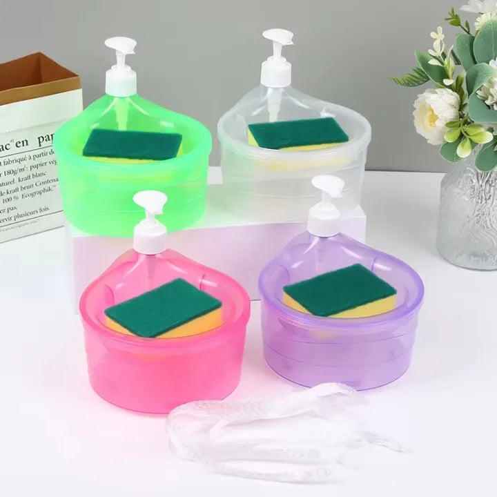 2-in-1 Kitchen Liquid Soap Dispensers With Integrated Sponge Holder