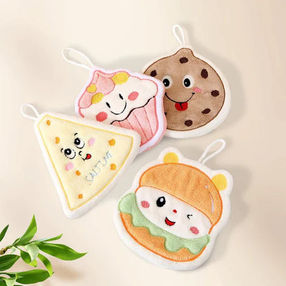 Cute Cartoon Food-Themed Hanging Hand Towels