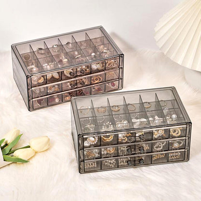 72 – Grids Drawer Transparent Jewellery Box