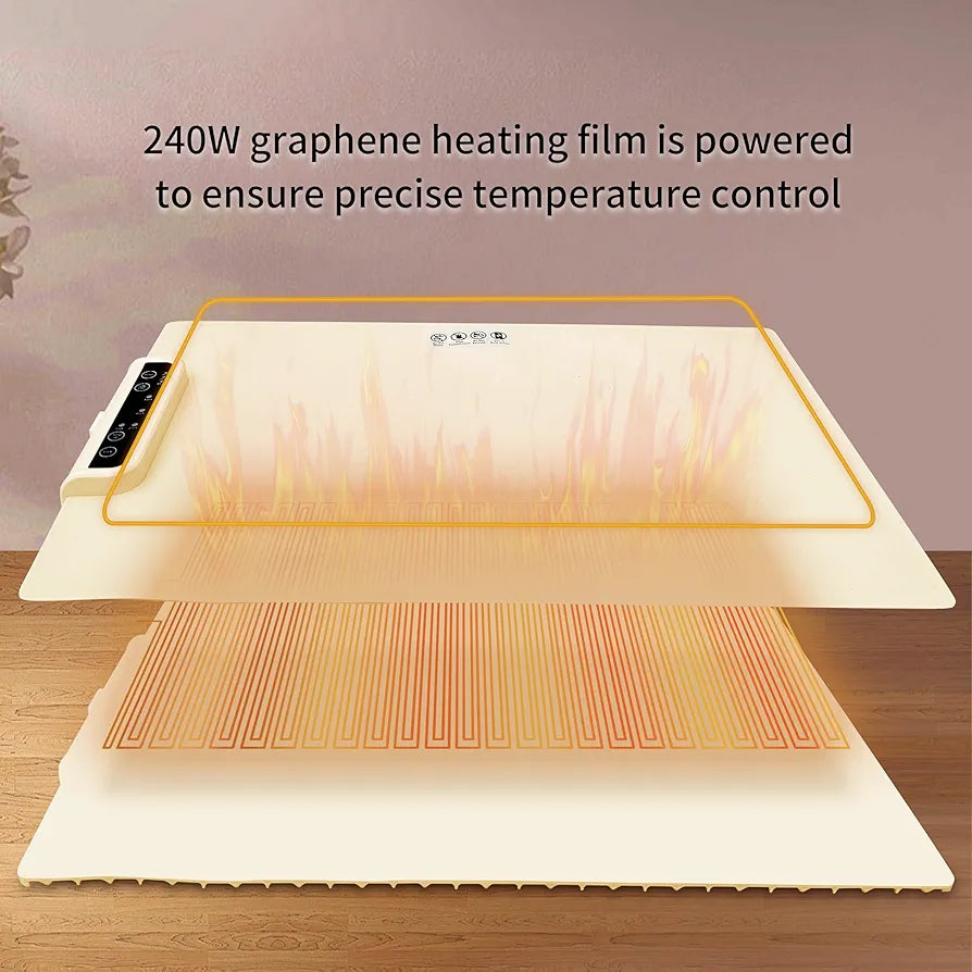 Folding Food Warmer Silicone Tray with Adjustable Temperature Control