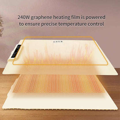 Folding Food Warmer Silicone Tray with Adjustable Temperature Control