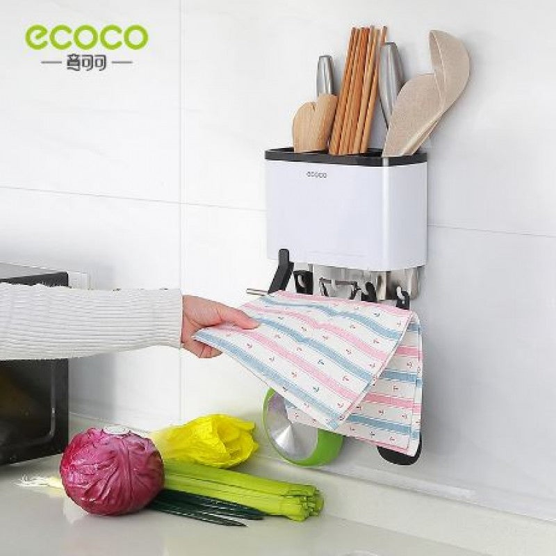 ECOCO Creative Wall-mounted Cutlery & Knife Storage Shelf Rack