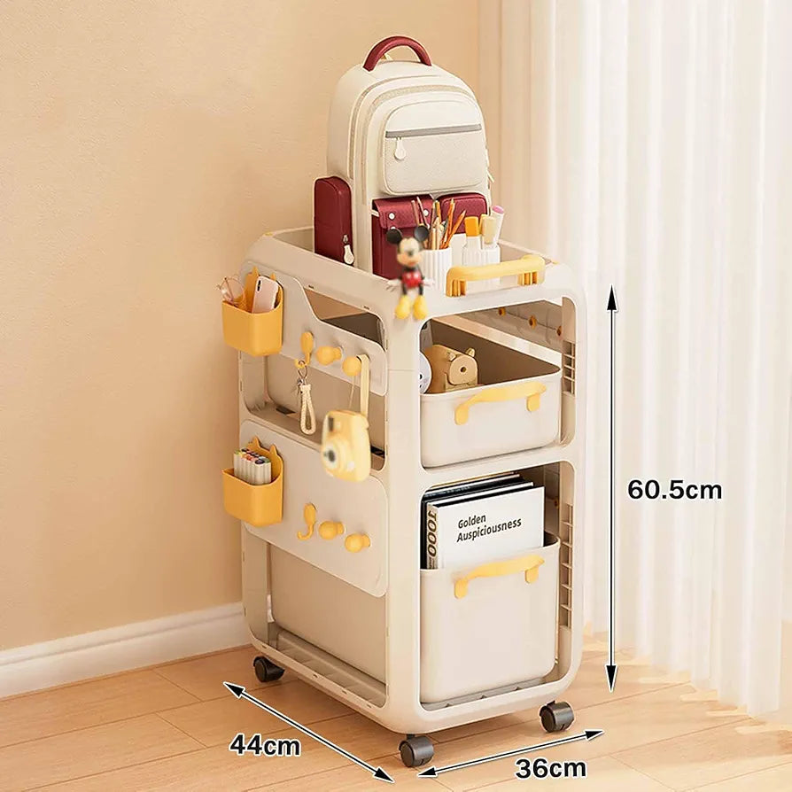 Removable Storage Cart Under Desk Trolley With Drawer Organizer