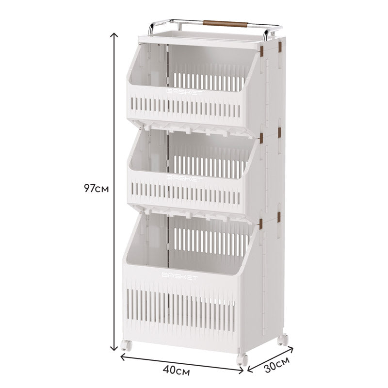 Multi-Layer Dirty Clothes Basket with Wheels – Bathroom Storage Heavy Quality