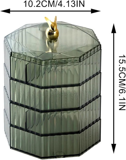 4 Layer Luxury Rotating Jewellery Storage Organizer Box