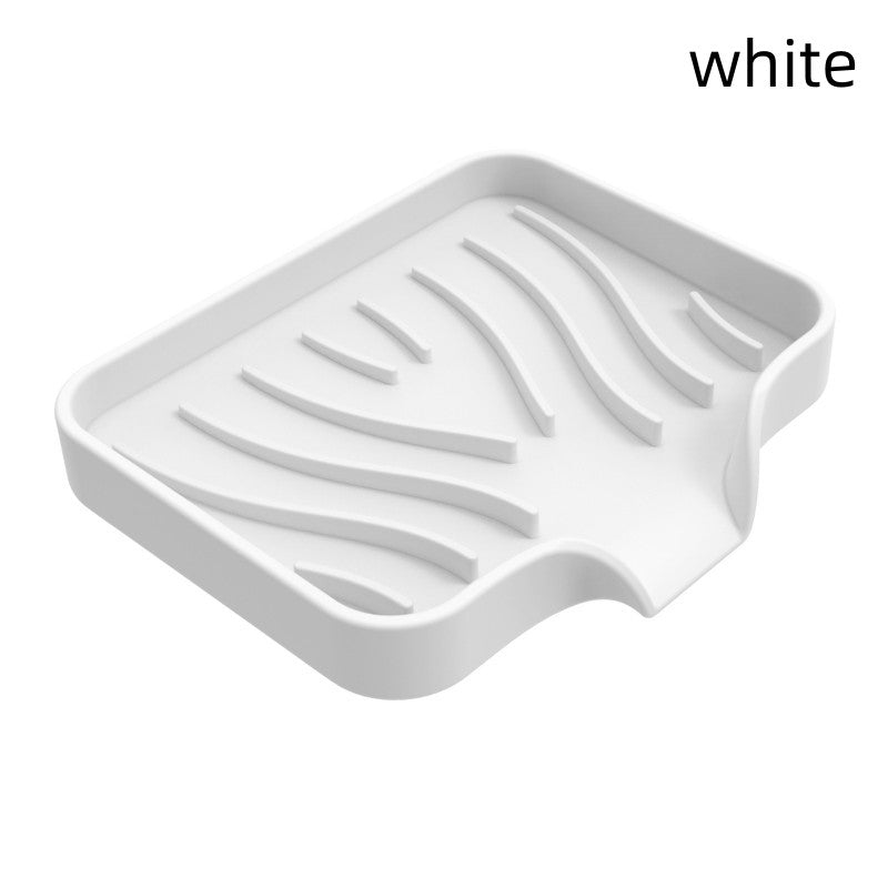 Silicone Soap Dish & Kitchen Soap Tray, Durable Rubber Soap Dish with Drainage