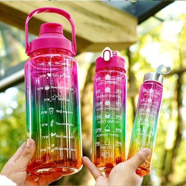 Three Pcs Metallic Colour Water Bottle