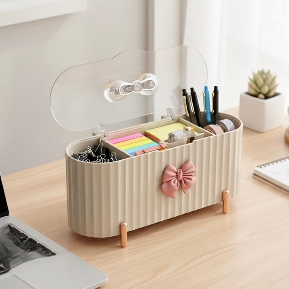 Multipurpose 3 Grid Storage Box With Lid