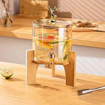 Borosilicate Glass Beverage Dispenser With Stand (3600ML)