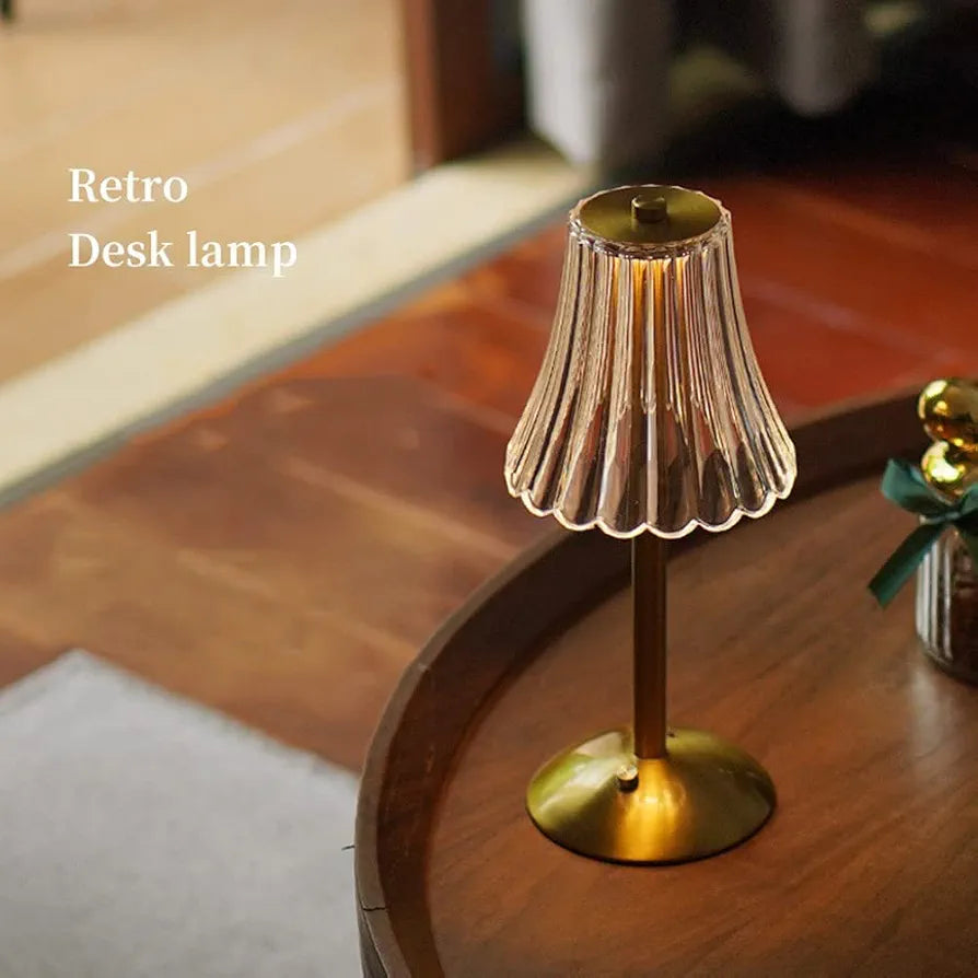 Metal Brass Crystal Table Lamp Best Quality Rechargeable