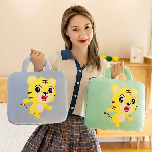 3-in-1 Cartoon Cushion Blanket – Plush Pillow & Travel Blanket