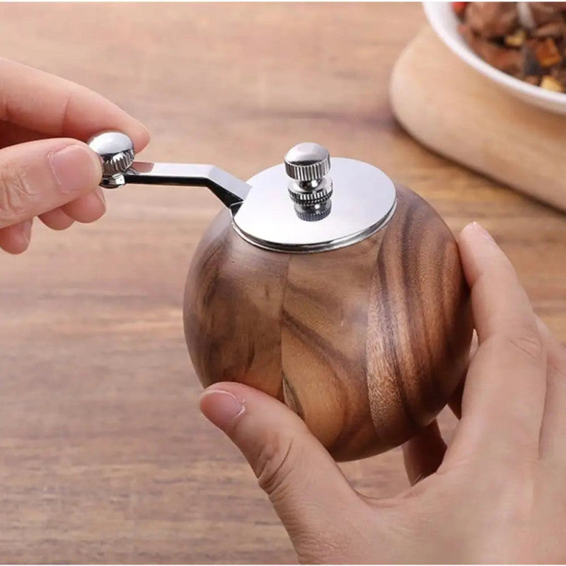 Premium Wooden Pepper & Spice Grinder Hand Crank Seasoning Mill