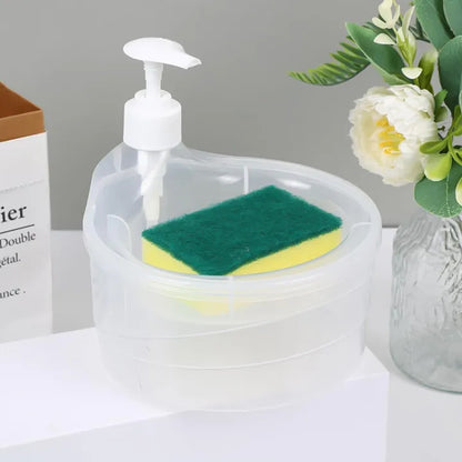 2-in-1 Kitchen Liquid Soap Dispensers With Integrated Sponge Holder