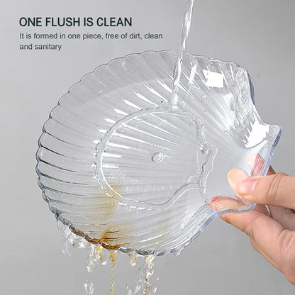 Acrylic Sea Shell Shape Plate Set With Metal Stand 8pcs
