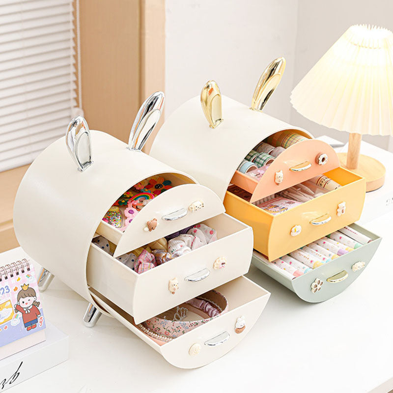 Cute Cartoon Bunny Ear Shape Desktop Cosmetic Organizer (Premium Quality)