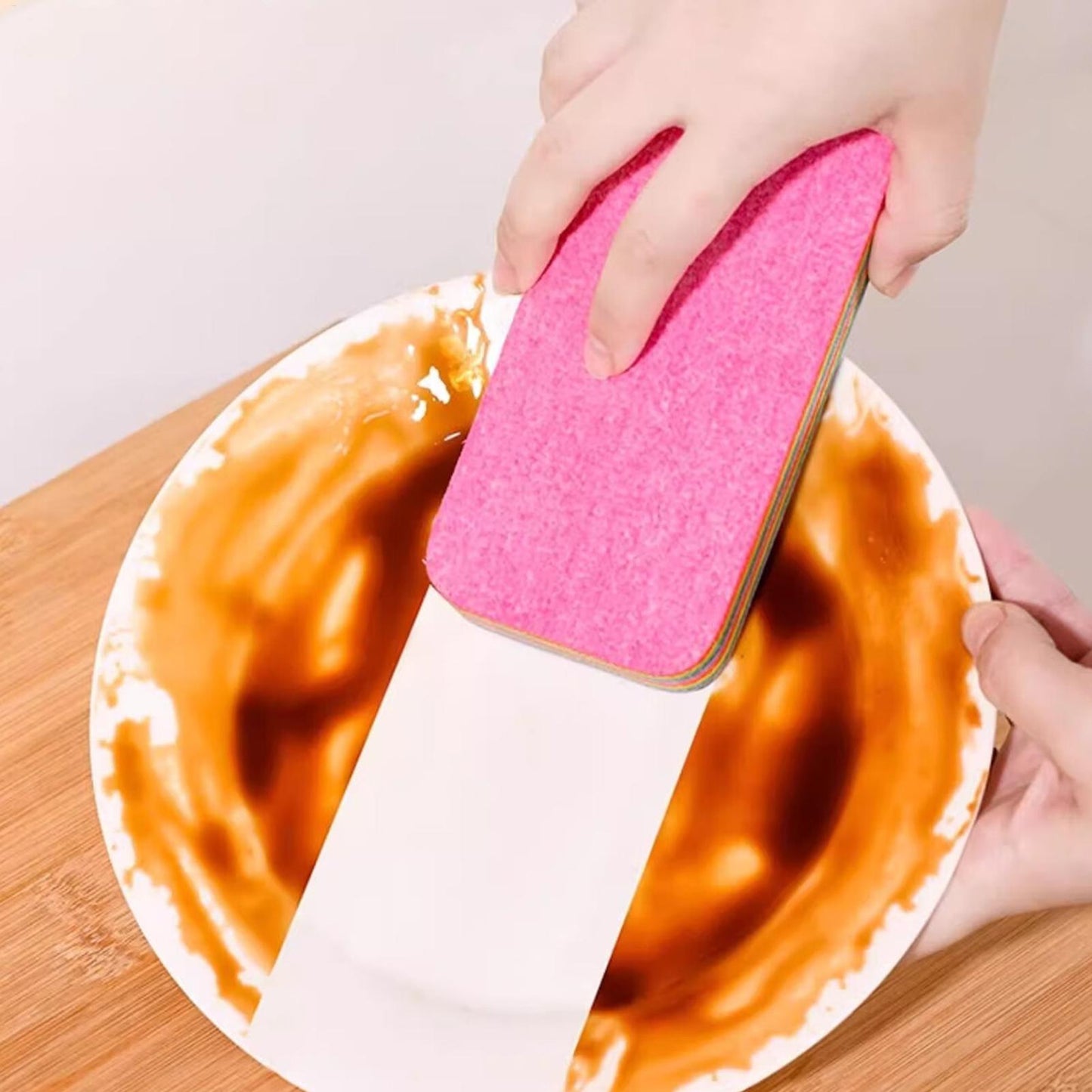 Rainbow Color Pot Dish Sponge, Double Side Dishwashing Sponge, Kitchen Cleaning Cloth