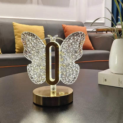 Modern luxury Butterfly Shaped LED Crystal Table Lamp