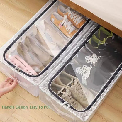 Double Sided Opening Zipper Shoe Storage Box