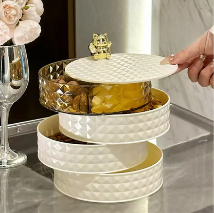 Rotatable Dust proof 4 Layer Jewelry Organizer