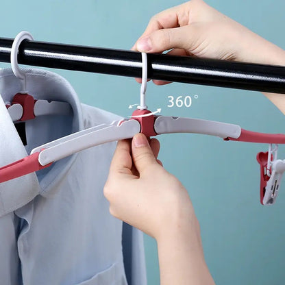 Folding Cloth Hanger Multifunctional Windproof Clip Drying Rack Pack Of 3