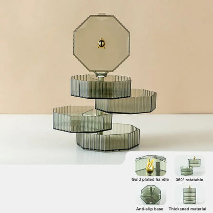 4 Layer Luxury Rotating Jewellery Storage Organizer Box