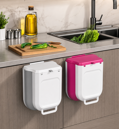 Wall Mounted Household Foldable Trash Bin Kitchen Hanging