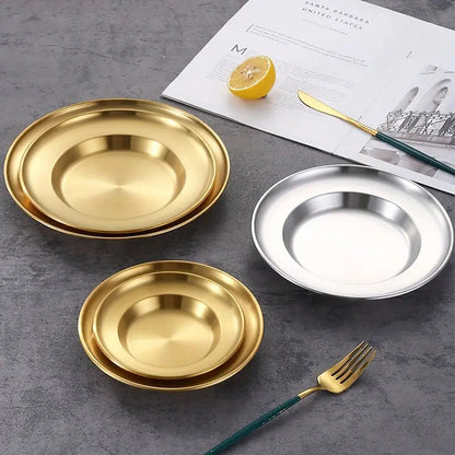 Luxury Gold Stainless Steel Serving Plat