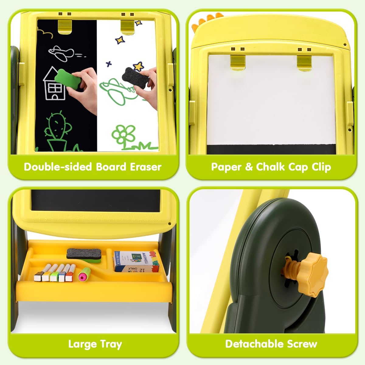 Double Sided White And Black Board children's Magnetic Drawing Board And Learning Easel