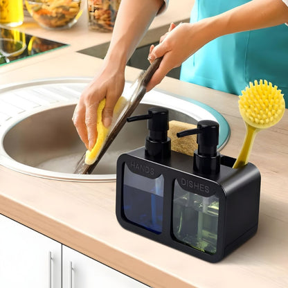 4 in 1 Manual Press Liquid Dish & Hand Soap Dispenser