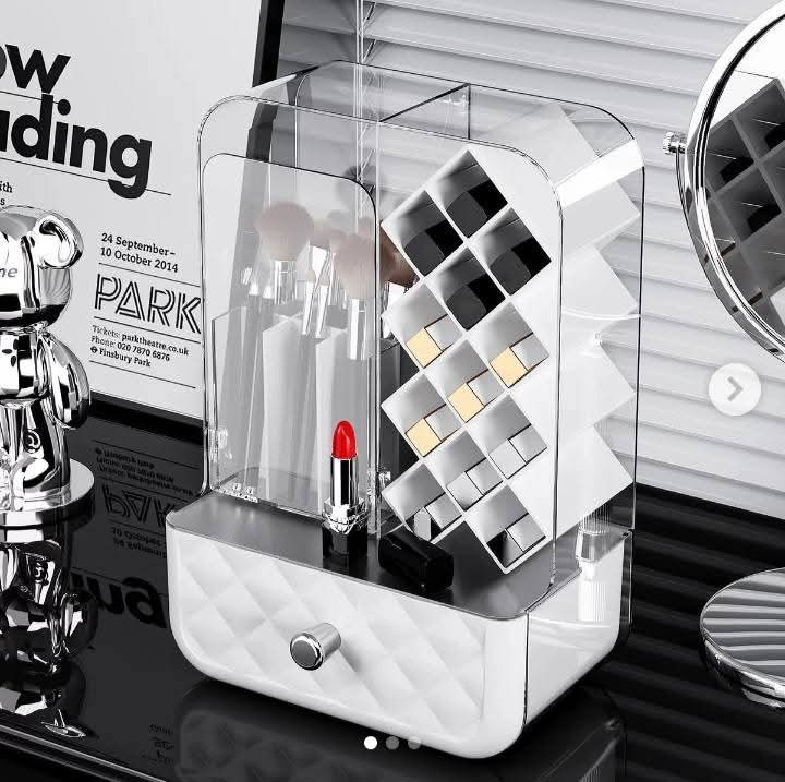 Luxury Dustproof Cosmetic Organizer – Premium Makeup Storage Box with Drawer