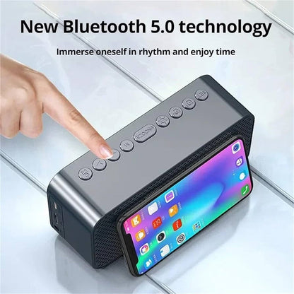 Multifunction Rechargeable Alarm Clock With Wireless Bluetooth Speaker, Radio Desk Clock