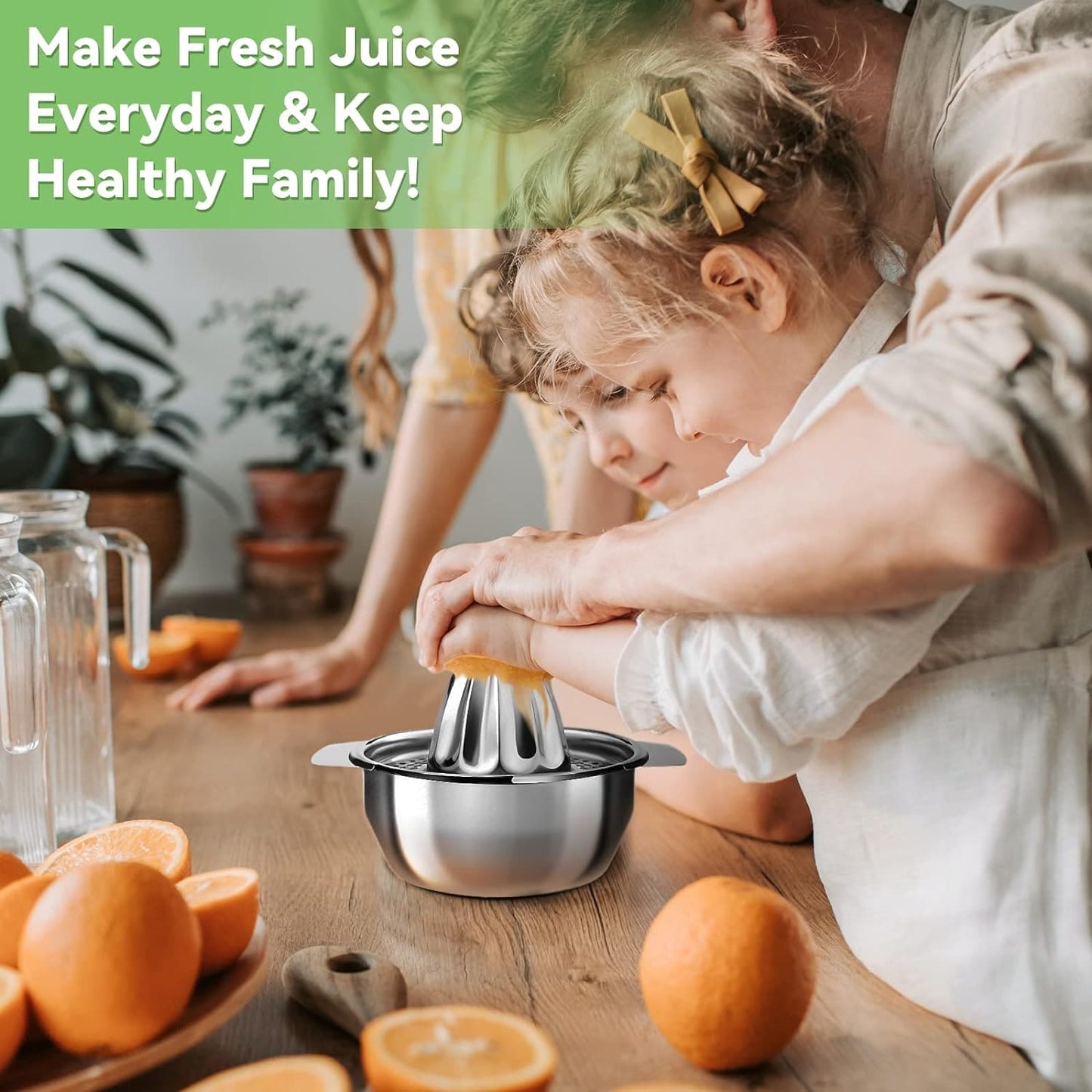 Stainless Steel Fruit Manual Hand Press Squeezer With Bowl