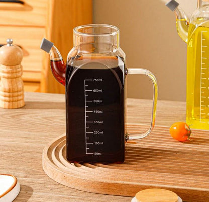 High Borosilicate Glass Oil Jug With Wooden Lid