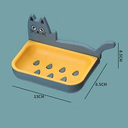 Cat Shape Wall Mounted Draining Soap Dish