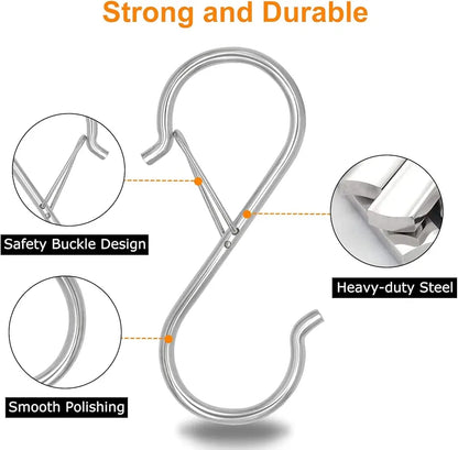 Multipurpose Heavy Duty Stainless Steel S-Hooks, Hanging Hooks