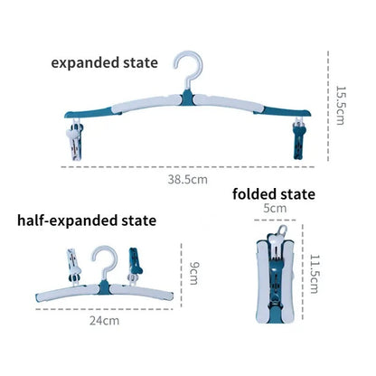 Folding Cloth Hanger Multifunctional Windproof Clip Drying Rack Pack Of 3