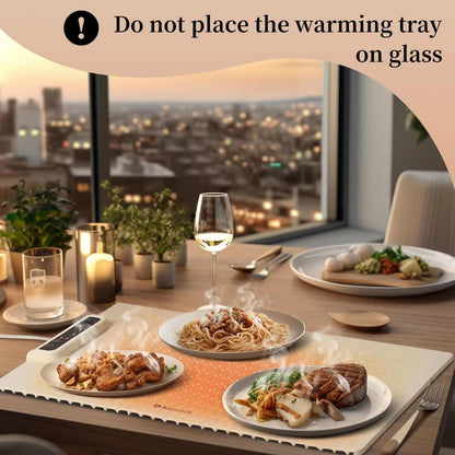 Folding Food Warmer Silicone Tray with Adjustable Temperature Control