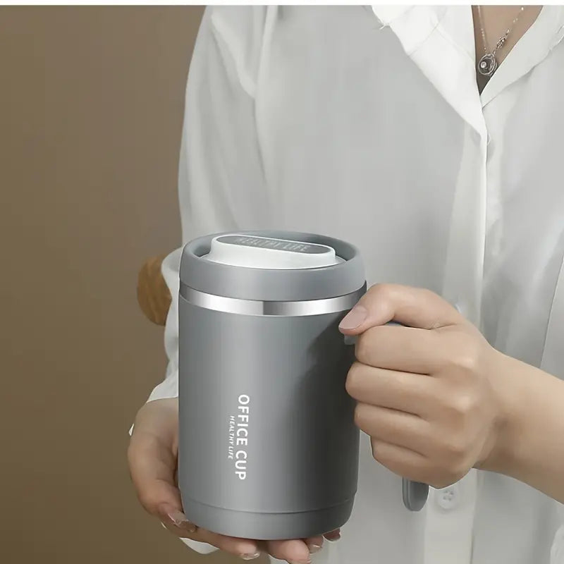 Travel Insulated Carry Mug With Handle (Stainless Steel)