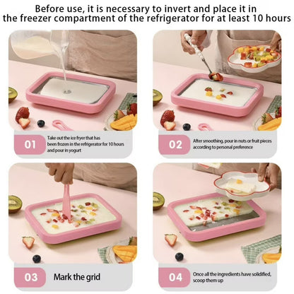 Home Instant Rolled Ice Cream Maker Pan