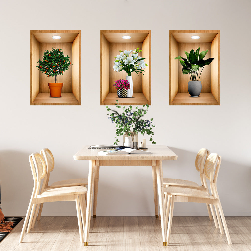 3D Wall Decorative Stickers Set Of 3Pcs