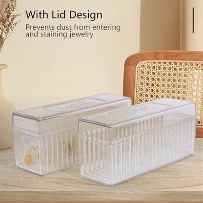 Clear Jewelry Organizer Box with 20 pvc Resealable Zip Bags – Compact Storage Case for Rings, Earrings, Necklaces & Small Accessories