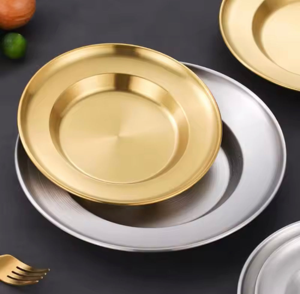 Luxury Gold Stainless Steel Serving Plat