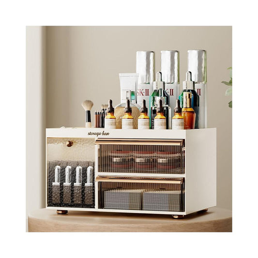 Plastic Cosmetics Skincare Dressing Table Desktop Storage Box Cabinet Organizer