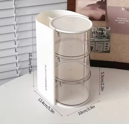 3 Layer Rotating Makeup Brush Organizer